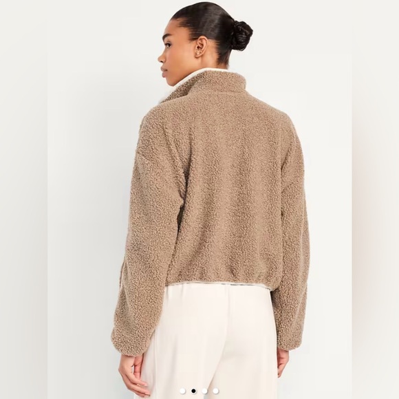 OLD NAVY Beige Half Zip Fleece Pullover - Picture 2 of 2